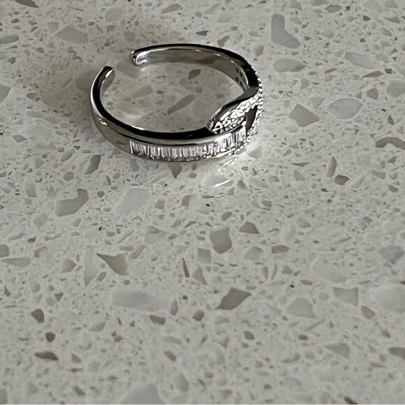 Simple & Delicate Cubic Zirconia stainless steel Open Ring - Picture 7 of 11